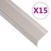 vidaXL Rubnjaci za stepenice L-oblika 15 kom aluminijski 90 cm bež