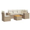 vidaXL 6-dijelni set vrtnih sofa s jastucima bež od poliratana