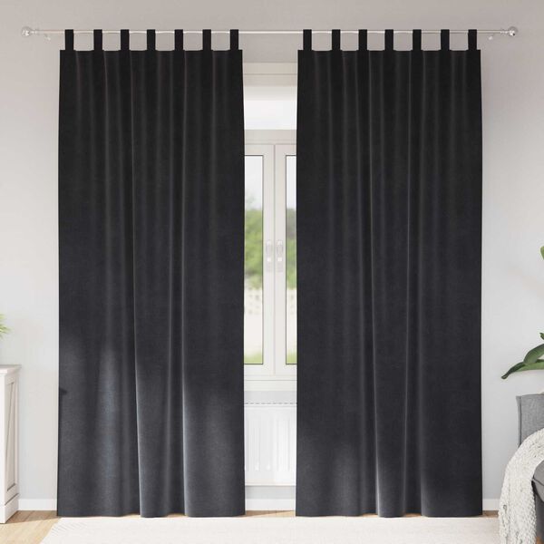 vidaXL Zavjese za zamračivanje 2 pcs Tamno siva 140 x 260 cm Bar&scaron;un