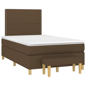vidaXL Krevet box spring s madracem tamnosmeđi 120 x 190 cm od tkanine