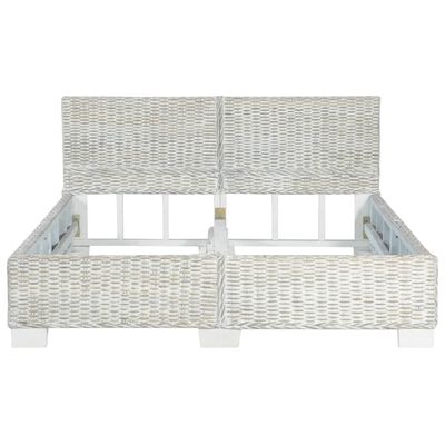 vidaXL Okvir za krevet od prirodnog ratana sivi 140 x 200 cm