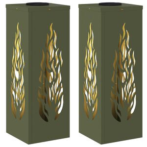 vidaXL Solarna LED svjetlost za stazu 2 pcs Maslinasto zelena