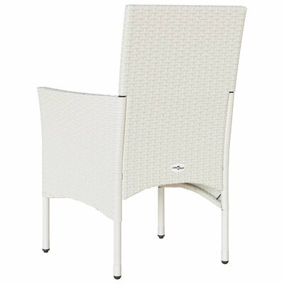vidaXL Vrtne stolice s jastucima 2 kom bijeli od poliratana