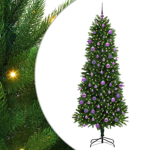 vidaXL Božićno drvce s 300 LED svjetlima s stalakom Zelena 240 cm PE