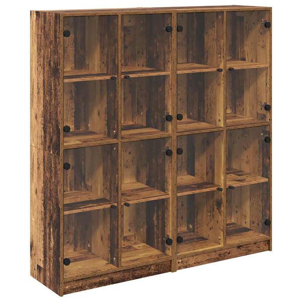 vidaXL Highboard 2 pcs Staro drvo 68 x 37 x 142 cm Konstruirano drvo