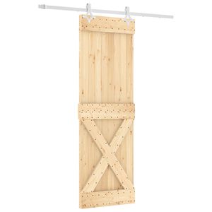 vidaXL Klizna vrata 70 x 210 cm Čvrsta borovina (neobrađena)