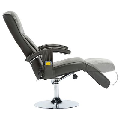 vidaXL Masažna fotelja od umjetne kože siva
