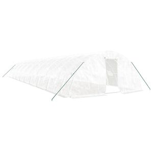 vidaXL Staklenik s čeličnim okvirom bijeli 90 m&sup2; 18 x 5 x 2,3 m