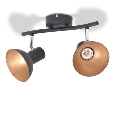 vidaXL Stropna svjetiljka za 2 žarulje E27 crno-zlatna