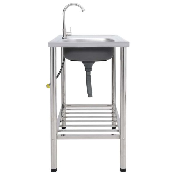 vidaXL Sudoper za kampiranje s 1 kadicom i slavinom nehrđajući čelik