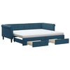 vidaXL Dnevni krevet na razvlačenje s ladicama plavi 90x200 cm bar&scaron;un
