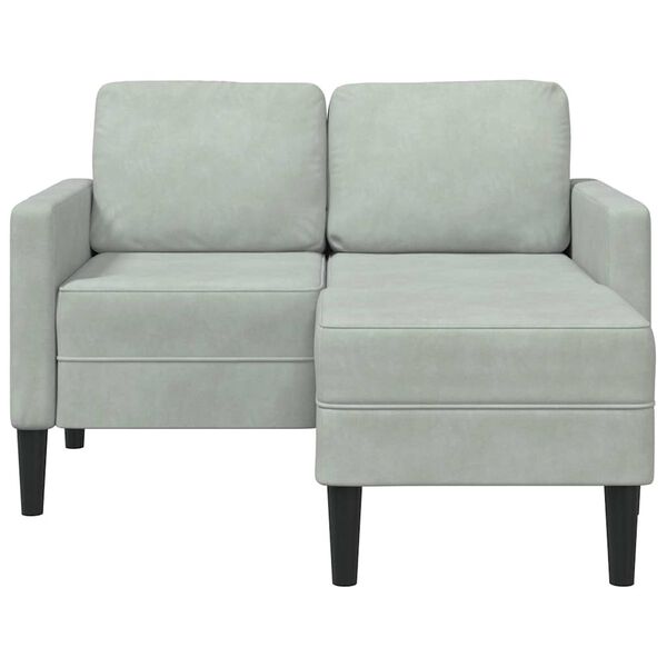 vidaXL Sofa 2-sjed s ležaljkom u obliku slova L svijetlo siva 125 cm