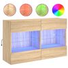 vidaXL Zidni TV ormarić s LED svjetlima boja hrasta 98,5x30x60,5 cm
