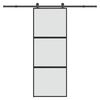 vidaXL Klizna vrata s priborom 76 x 205 cm kaljeno staklo i aluminij