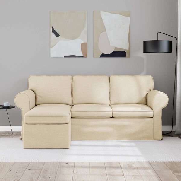 vidaXL Sofa Krema Sveukupne dimenzije: 195 x 138 x 80 cm (&Scaron; x Dub x V)