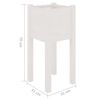 vidaXL Vrtne sadilice 2 kom bijele 31 x 31 x 70 cm od masivne borovine