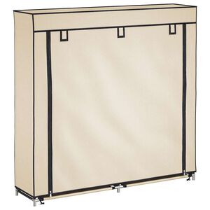 282433 vidaXL Shoe Cabinet with Cover Cream 115x28x110 cm Fabric