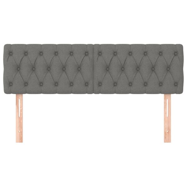 vidaXL Uzglavlja 2 kom tamnosiva 72x7x78/88 cm od tkanine