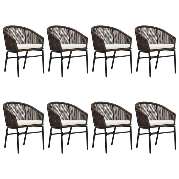 vidaXL 9-dijelni vrtni blagovaonski set smeđi