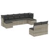 vidaXL 9-dijelni set vrtnih sofa od poliratana s jastucima svjetlosivi