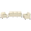 vidaXL 3-dijelni set sofa s jastucima krem od umjetne kože