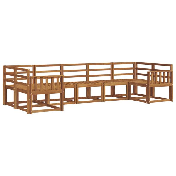 vidaXL Set vanjskih sofa 7 pcs Prirodna Čvrsto drvo akacije
