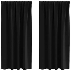 vidaXL Zavjese za blackout s prstenovima 2 pcs Crna 175 x 140 cm