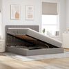 vidaXL Krevet s prostorom za pohranu s LED-om Sivo-smeđa 180 x 200 cm