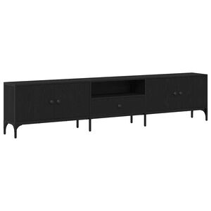 vidaXL TV ormar 200 x 25 x 44 cm Crni hrast Konstruirano drvo