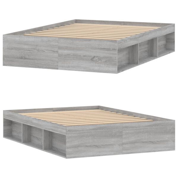 vidaXL Okvir kreveta siva boja hrasta 135 x 190 cm bračni