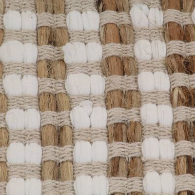 vidaXL Ručno tkani set kupaonskih otirača juta/tkanina bijeli/prirodni