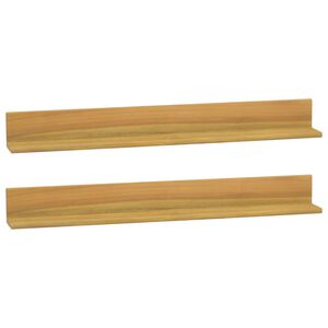 vidaXL Zidne police 2 kom 90 x 10 x 10 cm od masivne tikovine
