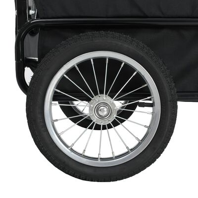 vidaXL 2-u-1 prikolica za bicikl i kolica za kućne ljubimce sivo-plava