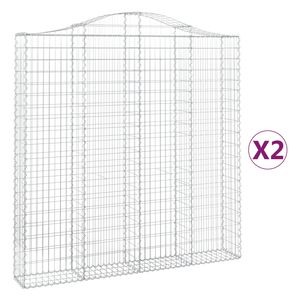 vidaXL Lučne gabionske ko&scaron;are 2 kom 200x30x200/220cm pocinčano željezo