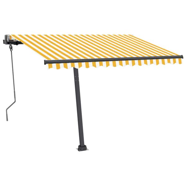 vidaXL Samostojeća automatska tenda 300 x 250 cm žuto-bijela