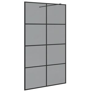 vidaXL Zid za walk-in tu&scaron; Crna 115 x 195 cm Staklo otporno na udarce