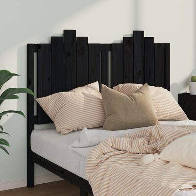 vidaXL Uzglavlje za krevet crno 126 x 4 x 110 cm od masivne borovine