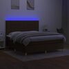 vidaXL Krevet box spring s madracem LED tamnosmeđi 180x200 cm tkanina