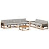 vidaXL Set vanjskih sofa s jastukom 8 pcs Prirodna i svjetlosiva