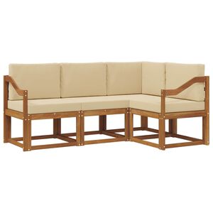 vidaXL Set vanjskih sofa s jastukom 4 pcs Prirodna i bež