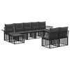 vidaXL Set vanjskih sofa 9 kom. Crna i tamno siva Poliester