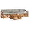 vidaXL Set vanjskih sofa s jastukom 5 pcs Prirodna i svijetlo siva