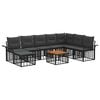 vidaXL Set vanjskih sofa 9 kom. Crna i tamno siva Poliester