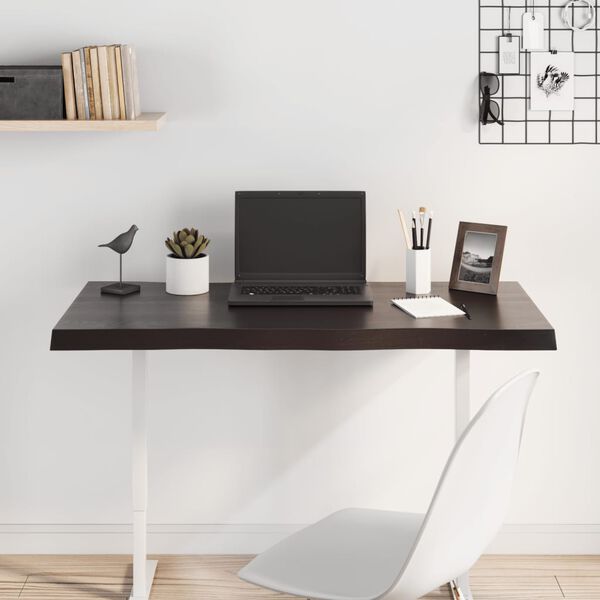 vidaXL Stolna ploča tamnosmeđa 100x40x(2-4) cm obrađena hrastovina