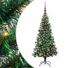 vidaXL Umjetno predsvijetljeno božićno drvce Zelena 150 cm PVC i metal