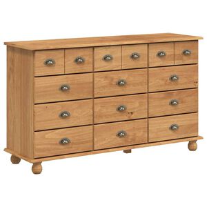 vidaXL Komoda ASKIM Smeđa 79 x 40 x 133,5 cm Čvrsto borovo drvo