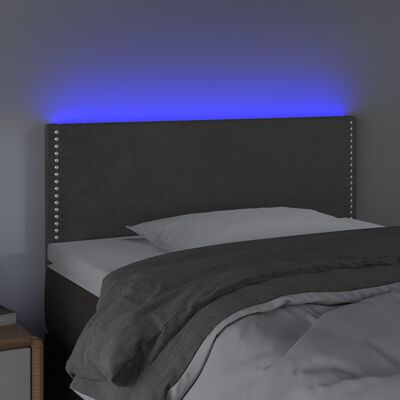vidaXL LED uzglavlje tamnosivo 100x5x78/88 cm baršunasto