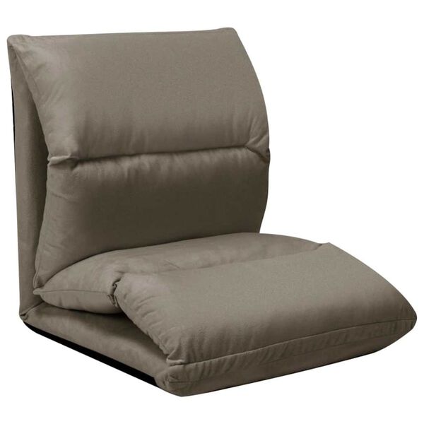 vidaXL Sklopiva podna stolica od mikrovlakana tamnosiva