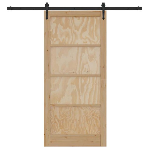 vidaXL Klizna vrata ORKDAL Prirodna i crna 93 x 202 cm