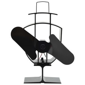 vidaXL Ventilator za peć na toplinski pogon s 2 lopatice crni